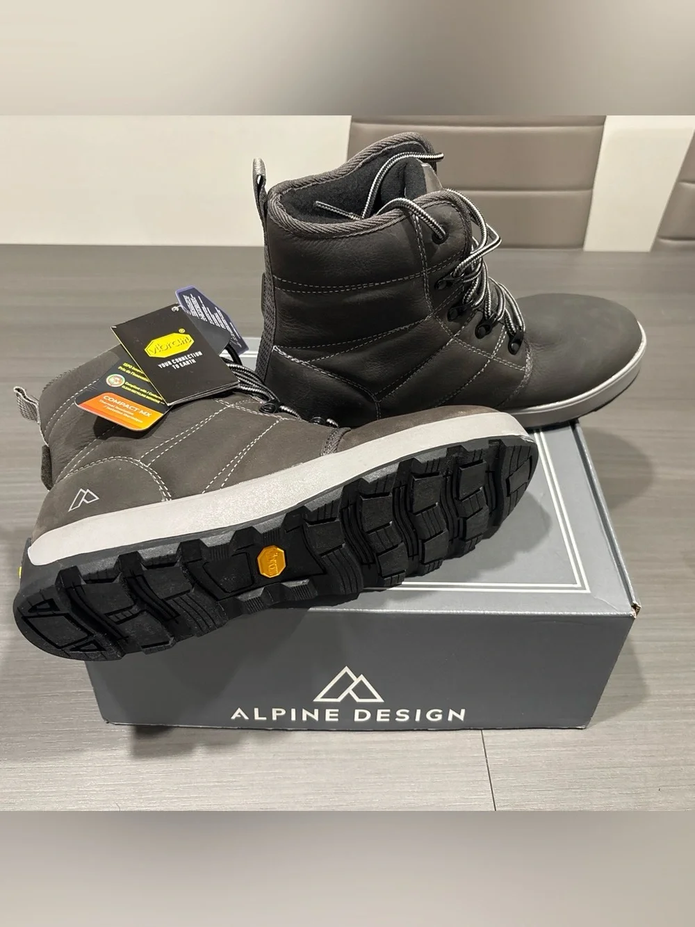 Alpine Design Ezra Lace Up Men’s Gray Waterproof Hiking Boots - Outdoor